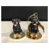 Two 'Tiny Ones' Rottweiler ornaments-2' tall