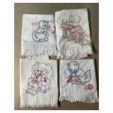 4 vintage embroidered pillow cases
