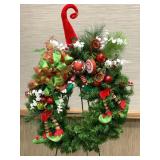 Holiday Wreath Elf Theme with Red and Green