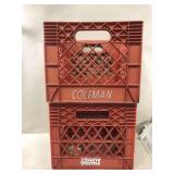 2-Plastic Milk Crates, Prairie Farms, Coleman