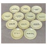 (12) Vintage Tin Coasters with funny sayings