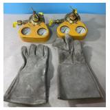 Modern engineering welder pressure gauges and