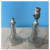 2 vintage glass lamps-not tested