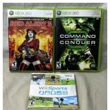 (3) Video Games, 2 Xbox 360 and Wii Sports (3) Video Games, 2 Xbox 360 and Wii Sports
