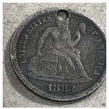 Small Coin medallion marked 1883 Small Coin medallion marked 1883