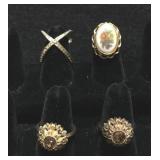 4 pretty costume jewelry rings incl locket ring 4 pretty costume jewelry rings incl locket ring