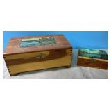 10.5x6x5 wooden jewelry box and 5.5x4x2.5, both 10.5x6x5 wooden jewelry box and 5.5x4x2.5, both