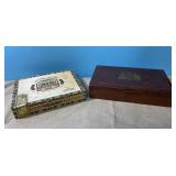 2 wood cigar boxes, 1 is Smith Crafted Chicago 2 wood cigar boxes, 1 is Smith Crafted Chicago