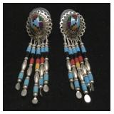 Sterling silver 925 Pretty colorful earrings, Sterling silver 925 Pretty colorful earrings,