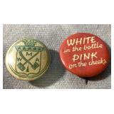 Antique Woodman of America button & red pin made Antique Woodman of America button & red pin made