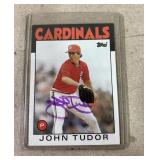 SIGNED St Louis Cardinals John Tudor card SIGNED St Louis Cardinals John Tudor card