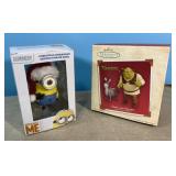 2 ornaments-Hallmark Shrek & Minion 2 ornaments-Hallmark Shrek & Minion