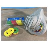 Saucer launcher disc shooter with extra discs. Saucer launcher disc shooter with extra discs.