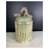 Painted Dragon Stoneware 9.5 inches Painted Dragon Stoneware 9.5 inches