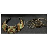 Beautiful Brass necklace and set of bracelets Beautiful Brass necklace and set of bracelets