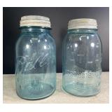 Antique blue glass Ball & Atlas 8' jars Antique blue glass Ball & Atlas 8' jars