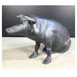 Cast iron pot belly pig coin bank 10' across Cast iron pot belly pig coin bank 10' across