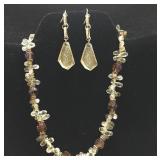 Pretty yellow and brown beaded necklace and Pretty yellow and brown beaded necklace and