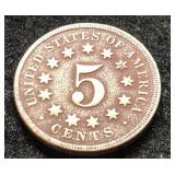 1868 Shield Nickel 5 Cent Piece Circulated Coin 1868 Shield Nickel 5 Cent Piece Circulated Coin
