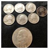 1972 Eisenhower Dollar and Quarters from 60s & 1972 Eisenhower Dollar and Quarters from 60s &
