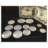 Eisenhower, Kennedy coins and $2 Bill Eisenhower, Kennedy coins and $2 Bill