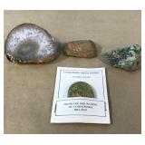 Geodes and Connemara Green Marble Worry Stone Geodes and Connemara Green Marble Worry Stone