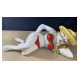 Vintage Bikini decanter marked Japan-cork is in