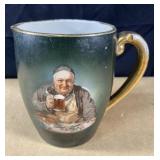 Vintage monk shaving mug, Complements of Jonathan