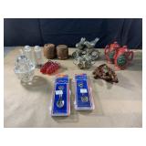 Variety of salt and pepper shakers and souvenir
