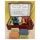 Vintage Color-keyed coin tubes with box