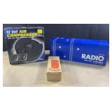 NEW Air compressor, Radio & Brookstone security