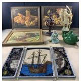 Vintage Asian Art and framed items