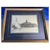 Vintage signed print framed