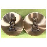 Vintage 3-D Copperama signed Victor copper praying