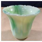 Vintage Akro Agate scallop top planter