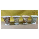 Vintage Akro Agate Lily urn vases