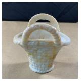 Vintage Akro Agate 2 handled weaved basket