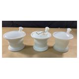 Vintage Akro Agate Mortar & Pestle jars