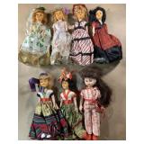 Vintage googly eye international dolls