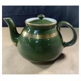 Vintage Hall green w/ gold trim teapot