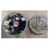 Small vintage trinket box filled with buttons