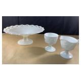 Vintage milk glass pieces