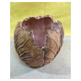 Vintage Terrafirma, NYC lettuce leaf vase. 4.5"