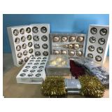 Christmas Lot!! NEW Ornaments, Bows & (4) NEW