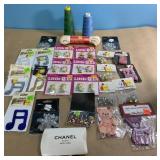 Crafting lot with thread, cotton cord, various