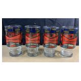 4 vintage Budweiser glasses