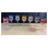7 5" tall colored stemware