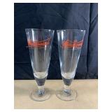 Two 8-1/2" tall Budweiser pilsners