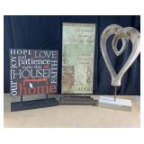 3 home decorating items.  Tallest item is 16"