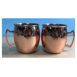 (2) Rose Gold Copper Mules